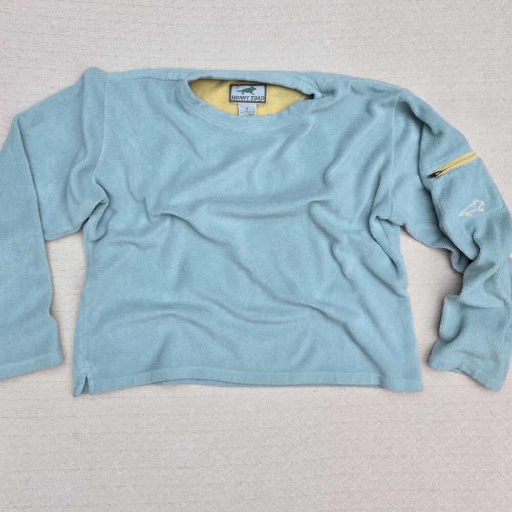 horny toad blue fleece pullover size s gorpcore outdoor ♡